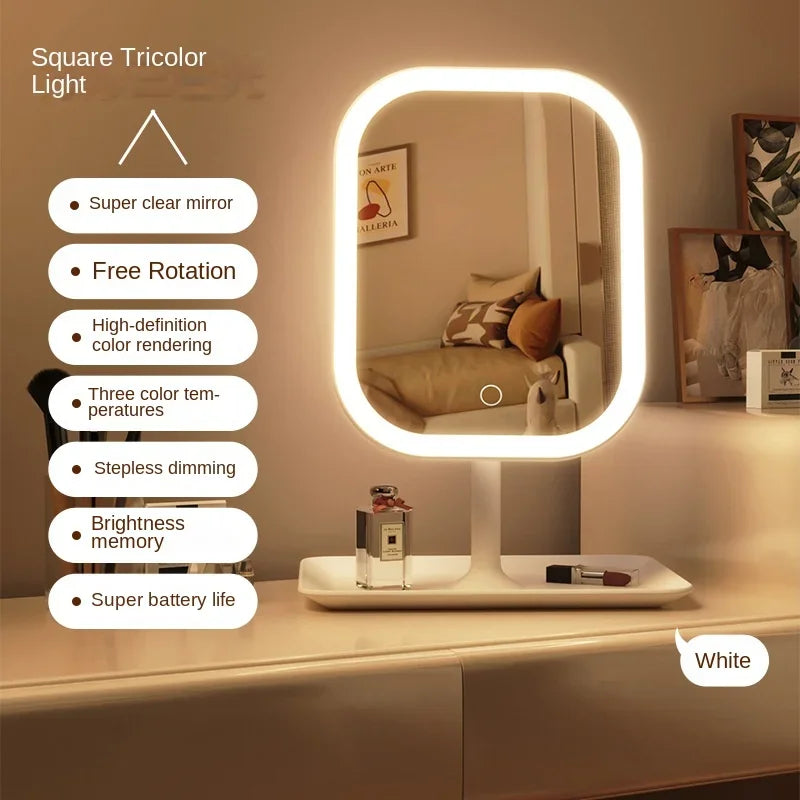 Nova Glow: LED Vanity Makeup Mirror with Touch Control & Adjustable Light Modes
