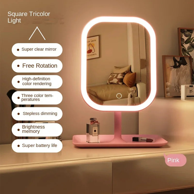 Nova Glow: LED Vanity Makeup Mirror with Touch Control & Adjustable Light Modes